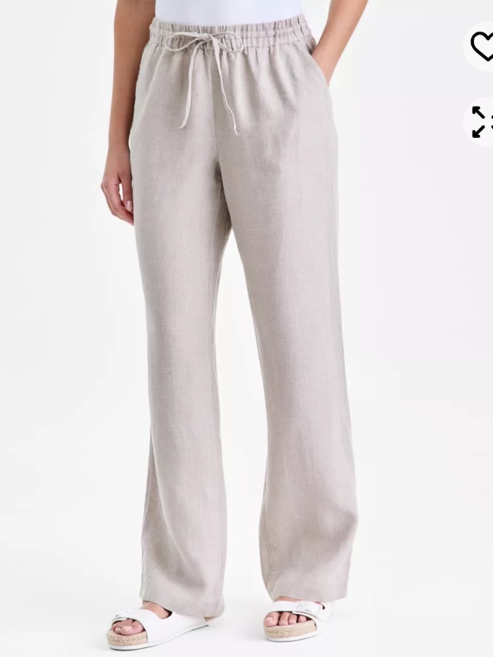 Charter Club 100% Linen Drawstring Pants Flax Tan NWOT - Size Small